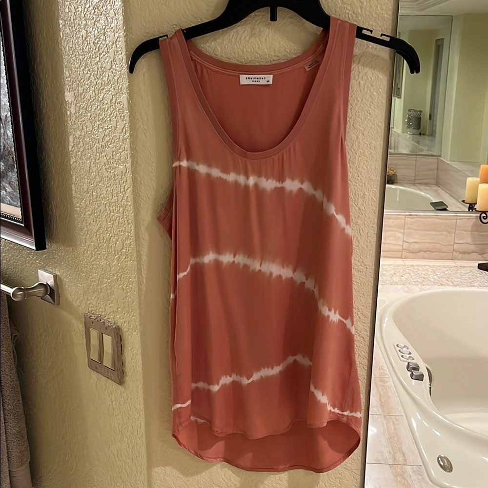 Women's Equipment Small Peach 🍑 Tie-Dye silk Tank Top NWOT